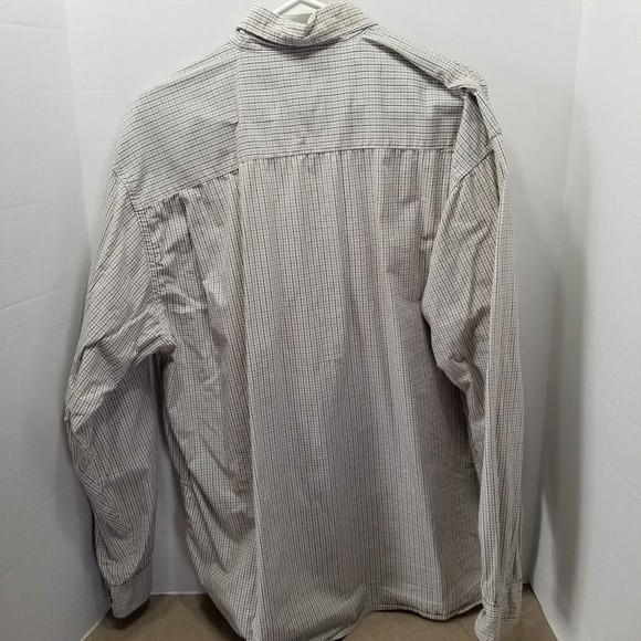 Wrangler Men's Beige Plaid Button Up Shirt Size XL Long Sleeve Cool River Cotton - Picture 3 of 11